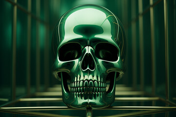 Aufkleber - skull - Rich range and green abstract shapes in a rounded form.