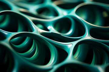 Aufkleber - brain - Rich range and green abstract shapes in a rounded form.