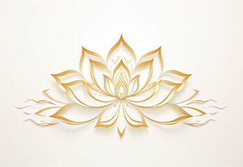 Wall Mural - a gold lotus flower icon vector on a white background