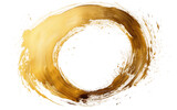 Fototapeta  - Brushs Mastery Gleaming Gold Circle on a White or Clear Surface PNG Transparent Background