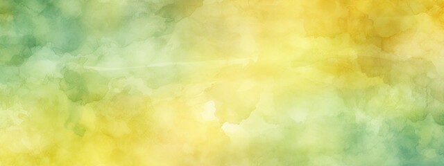 Canvas Print - Watercolor art background. Old paper. Yellow and green texture for cards, flyers, poster, banner.	