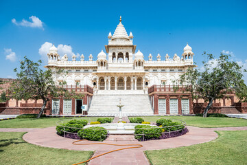 Wall Mural - views of Jaswant Thada white palace in jodphur, india