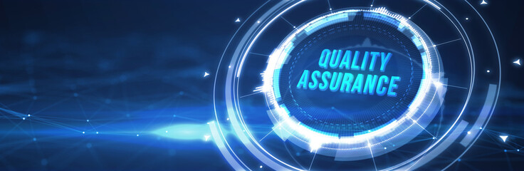 Wall Mural - Business, Technology, Internet and network concept. Quality Assurance service guarantee standard. 3d illustration