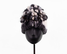 Mink Fur Hat Isolated White Background