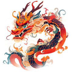 Wall Mural - Fantasy Chinese dragon, isolated cartoon illustration. Illustrations are available