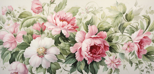 Wall Mural - pink tulips in a garden