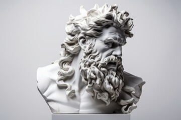 Wall Mural - Illustration of a Renaissance head marble statue, Greek mythology, Roman mythology