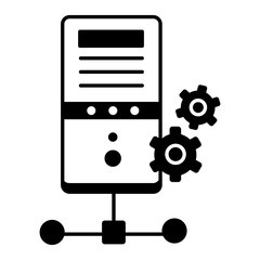 Poster - An outline icon of server management 