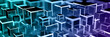 © Robert Kneschke - Dark neon cubes as abstract background header