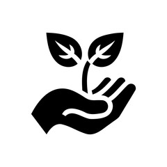 Wall Mural - simple icon of sprout in hand. vector illustration