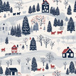 Seamless pattern of winter in christmas day