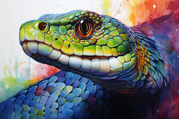 Wall Mural - Eye creature skin horizontal male pet colourful colours vertebrate head predator background chameleon