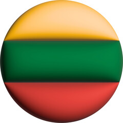 3D Flag of Lithuania on circle