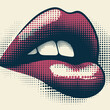 © Ahmed - retro halftone vector abstract female lips