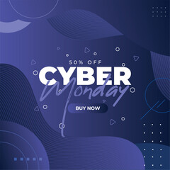 Poster - Colored cyber monday sale template Vector