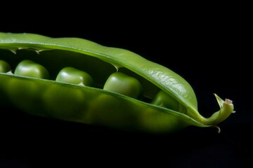 Poster - Green pea pod. Vivid and detailed closeup verdant fresh and healthy bean. Generate AI