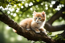 Kitten On Tree 