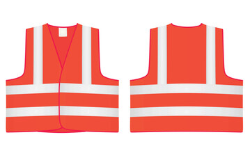 Wall Mural - Red safety vest. vector illustration