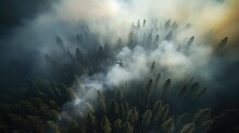 The Drone As A Vigilant Sky Guardian Overseeing The Firefighting Efforts In The Midst Of A Forest Blaze
