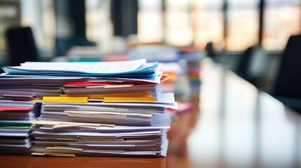 Sticker - Stack of documents on the office desk