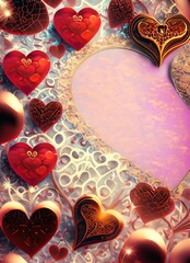 Poster - illustrated valentine background suitable for banner or cover