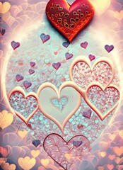 Poster - illustrated valentine background suitable for banner or cover