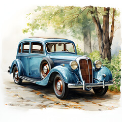 Wall Mural - old car on the road