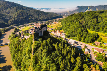 Wall Mural - Orava castle in Oravsky Podzamok in Slovakia. Orava region. Slovakia landscape. Travel. concept.