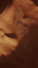 Wall Mural - aerial top view on sand dunes in sahara desert, africa. vertical video 4k