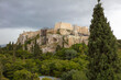 Greece Athens view of the Acropolis on a cloudy summer day