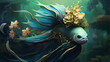 Betta fish background portrait illustration x