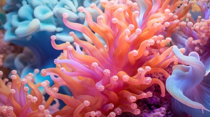 Wall Mural - close up of soft colorful coral