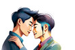 Homosexuelles asiatisches Pärchen im Moment 