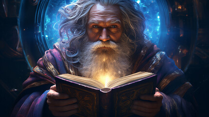 Wall Mural - Wizard with Tome