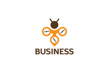 Creative Logo Design Depicting A Bee Shaped Like A Drone. 