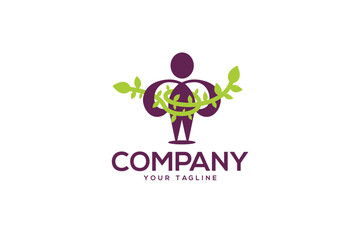 Wall Mural - Creative logo design depicting a person with a belt shaped like a vine. 