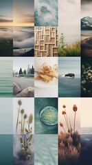 natur theme collage, instagram story, background or banner