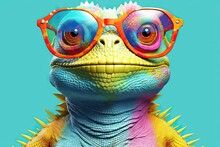 Created Background Isolated Sunglasses Iguana Colorful Cartoon Colourful Animal Abstract Ai Art Background Beautiful Blob Bright Cute Design Drawing Face Fashion Funny  Goggles Graphic