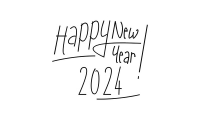 Happy new year 2024 transparent background