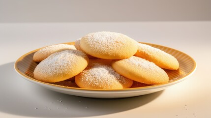 Wall Mural - sugar round cookies food illustration butter homemade, crunchy soft, chewy delicious sugar round cookies food