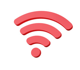 Poster - Wireless connection on isolated background. hotspot signal release wi-fi icon concept. minimal cartoon style cute smooth. 3d render illustration