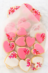 Sticker - Heart-shaped sugar cookies with royal icing