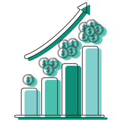 Wall Mural - Growing business graph Finance icon Vector