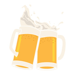 Wall Mural - Beer glasses cheer icon Vector