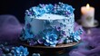 © vectorwin - dessert blue cake food illustration sweet delicious, bakery frosting, birthday celebration dessert blue cake food