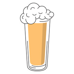 Wall Mural - Colored beer glass icon with foam Vector