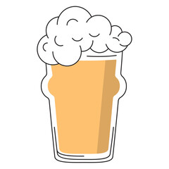 Wall Mural - Colored beer glass icon with foam Vector