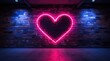 full screen red heart sign on wall Generative AI