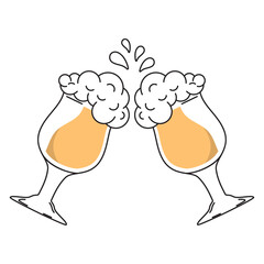 Wall Mural - Beer glasses cheer icon Vector