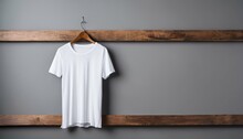 Contemporary Style In Closet - Detailed White T-shirt Mockup, Modern Interior
